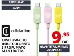 Comet Cellularline cavo usb-c to usb-c colorato e profumato alla frutta offerta