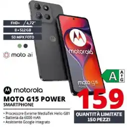 Comet Motorola moto G15 power smartphone offerta