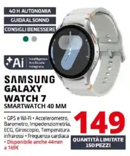 Comet Samsung galaxy watch 7 smartwatch 40 mm offerta