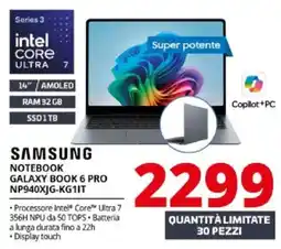Comet SAMSUNG NOTEBOOK GALAXY BOOK 6 PRO NP940XJG-KG1IT offerta