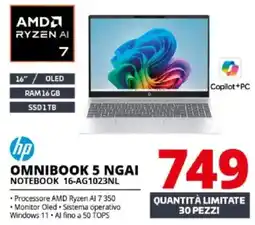 Comet hp OMNIBOOK 5 NGAI NOTEBOOK 16-AG1023NL offerta