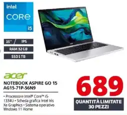 Comet acer NOTEBOOK ASPIRE GO 15 AG15-71P-56N9 offerta