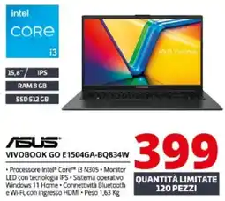 Comet ASUS VIVOBOOK GO E1504GA-BQ834W offerta