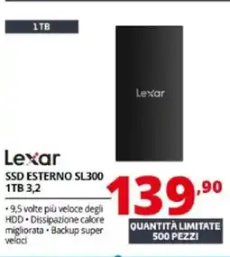 Comet Lexar SSD ESTERNO SL300 1TB 3,2 offerta
