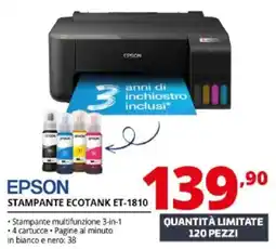 Comet EPSON STAMPANTE ECOTANK ET-1810 offerta