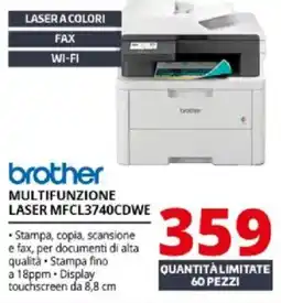 Comet brother MULTIFUNZIONE LASER MFCL3740CDWE offerta
