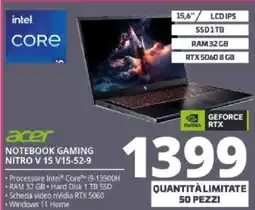 Comet acer NOTEBOOK GAMING NITRO V 15 V15-52-9 offerta