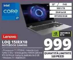 Comet Lenovo LOQ 15IRX10 NOTEBOOK GAMING offerta