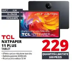 Comet TCL NXTPAPER 11 PLUS TABLET offerta