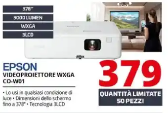 Comet EPSON VIDEOPROIETTORE WXGA CO-W01 offerta
