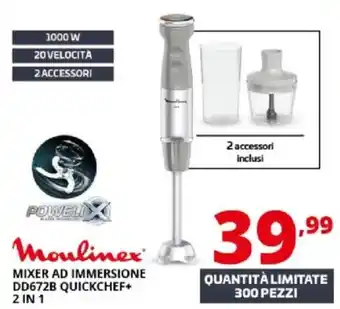 Comet Moulinex mixer ad immersione DD672B quickchef+ 2 in 1 offerta