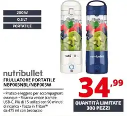 Comet nutribullet FRULLATORE PORTATILE NBP003NBL/NBP003W offerta