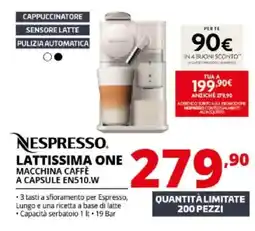 Comet Nespresso lattissima one macchina caffè a capsule EN510.W offerta