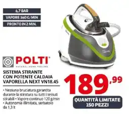 Comet Polti sistema stirante con potente caldaia vaporella next VN18.45 offerta