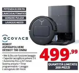 Comet Ecovacs robot aspirapolvere deebot T80 omni offerta