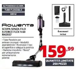 Comet Rowenta scopa senza filo x-force flex 9.60 RH2037 offerta