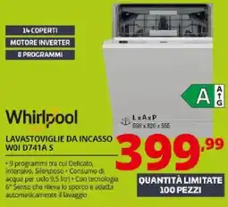Comet Whirlpool LAVASTOVIGLIE DA INCASSO WOI D741A S offerta