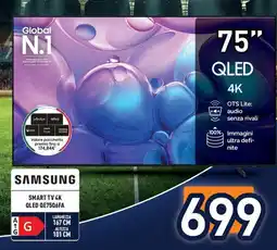 Unieuro SAMSUNG SMART TV 4K QLED QE75Q6FA offerta