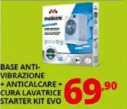 Comet Meliconi base anti- vibrazione +anticalcare + cura lavatrice starter kit evo offerta