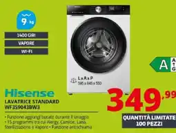 Comet Hisense LAVATRICE STANDARD WF3S9043BW3 offerta