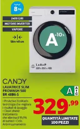 Comet CANDY LAVATRICE SLIM PROWASH 500 BR 48B6-S offerta