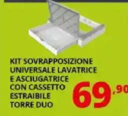 Comet Meliconi kit sovrapposizione universale lavatrice e asciugatrice con cassetto estraibile torre duo offerta