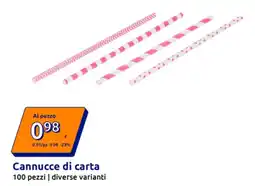 Action Cannucce di carta offerta