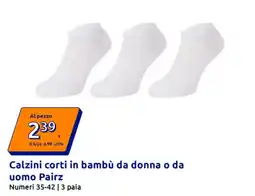 Action Calzini corti in bambù da donna o da uomo Pairz offerta