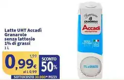 Sigma Superstore Latte UHT Accadì Granarolo senza lattosio 1% di grassi offerta