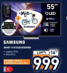 Unieuro SAMSUNG SMART TV 4K OLED QE55S90FA offerta