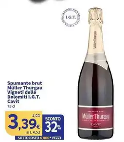 Sigma Superstore Spumante brut Müller Thurgau Vigneti delle Dolomiti I.G.T. Cavit offerta