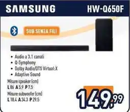 Unieuro SAMSUNG HW-Q650F offerta