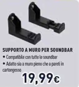 Unieuro Ioplee supporto a muro per soundbar offerta