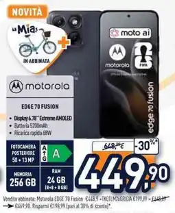 Unieuro motorola EDGE 70 Fusion offerta