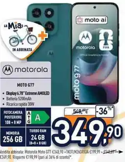 Unieuro motorola MOTO G77 offerta