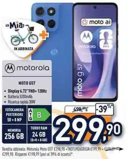 Unieuro motorola MOTO G57 offerta