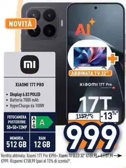 Unieuro XIAOMI 17T PRO offerta