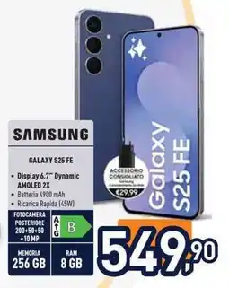 Unieuro SAMSUNG galaxySAMSUNG S25 FE offerta