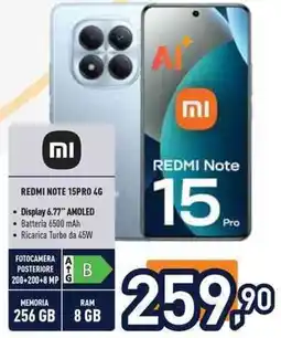 Unieuro REDMI Note 15PRO 4G offerta