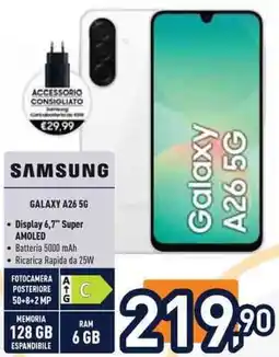 Unieuro SAMSUNG galaxy A26 5G offerta