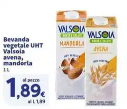 Sigma Superstore Bevanda vegetale UHT Valsoia avena, mandorla offerta
