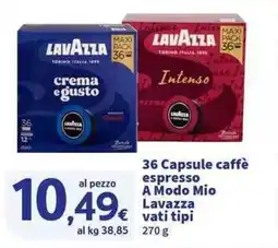 Sigma Superstore 36 Capsule caffè espresso A Modo Mio Lavazza offerta