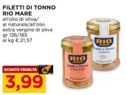 Alì Supermercati Filetti di tonno RIO MARE offerta