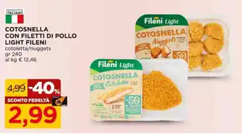 Alì Supermercati Cotosnella con filetti di pollo light FILENI offerta