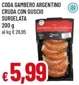 A&O Coda gambero argentino cruda con guscio surgelata offerta