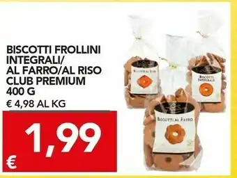 TuoDi Club premium biscotti frollini integrali offerta