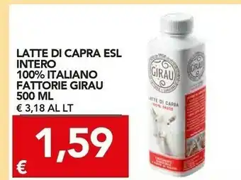 TuoDi Latte di capra parzialmente scremato 100% sardo 500 g(ml) offerta