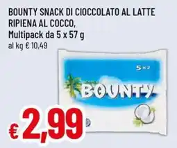A&O Bounty snack di cioccolato al latte ripiena al cocco offerta