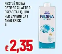 A&O Nestlé nidina optipro 3 latte di crescita liquido per bambini da 1 anno brick offerta