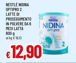 A&O Nestlé nidina optipro 2 latte di proseguimento in polvere da 6 mesi latta offerta